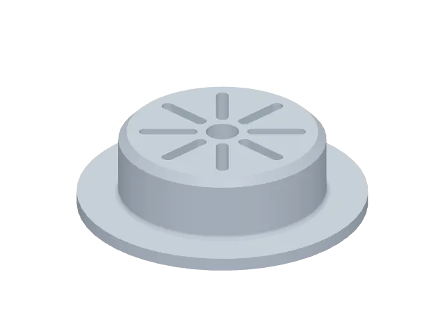 The Plant pot drainage plug Make built, shown from an angle